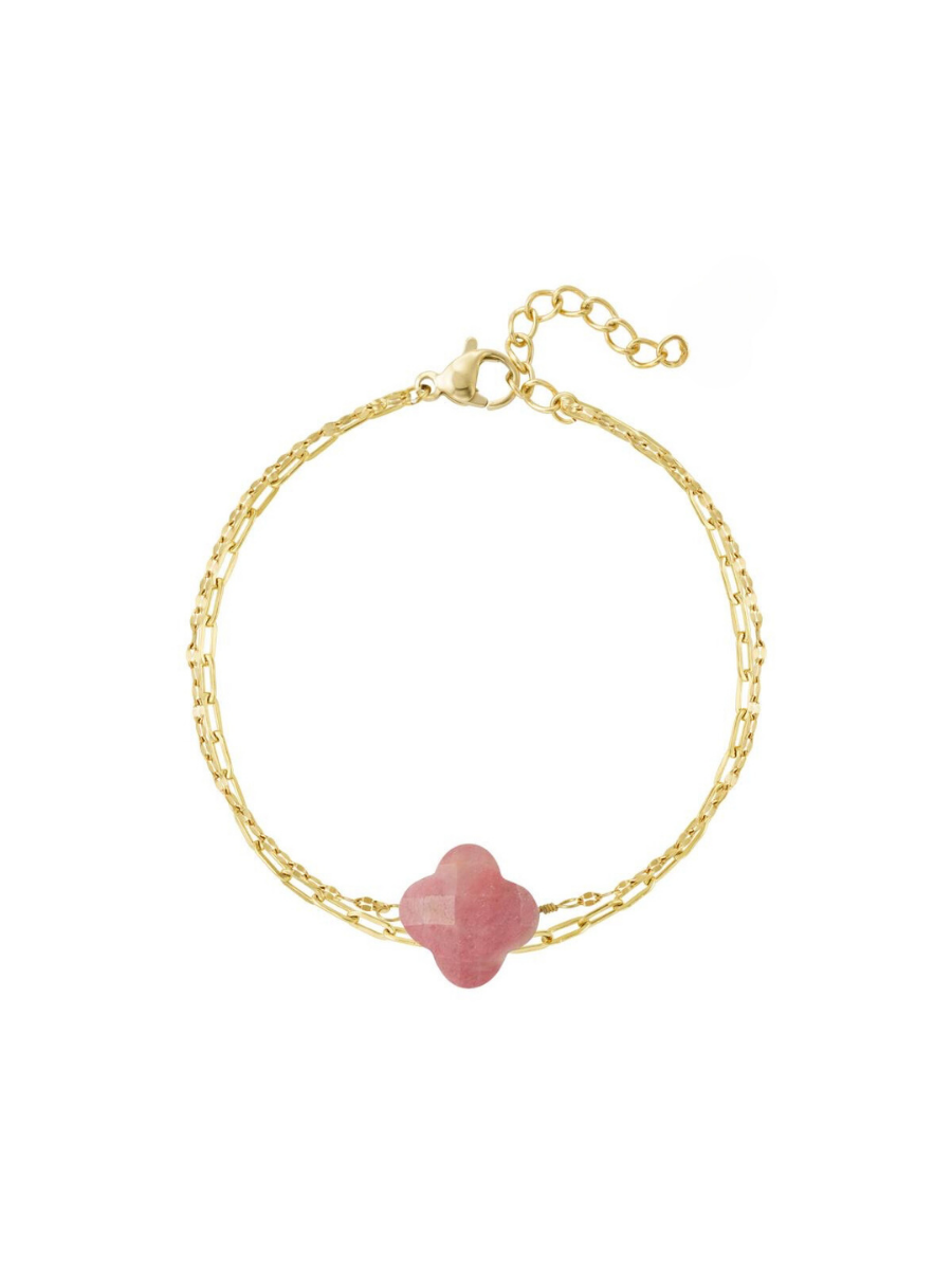 Selena bracelet - boho chic double clover charm chain
