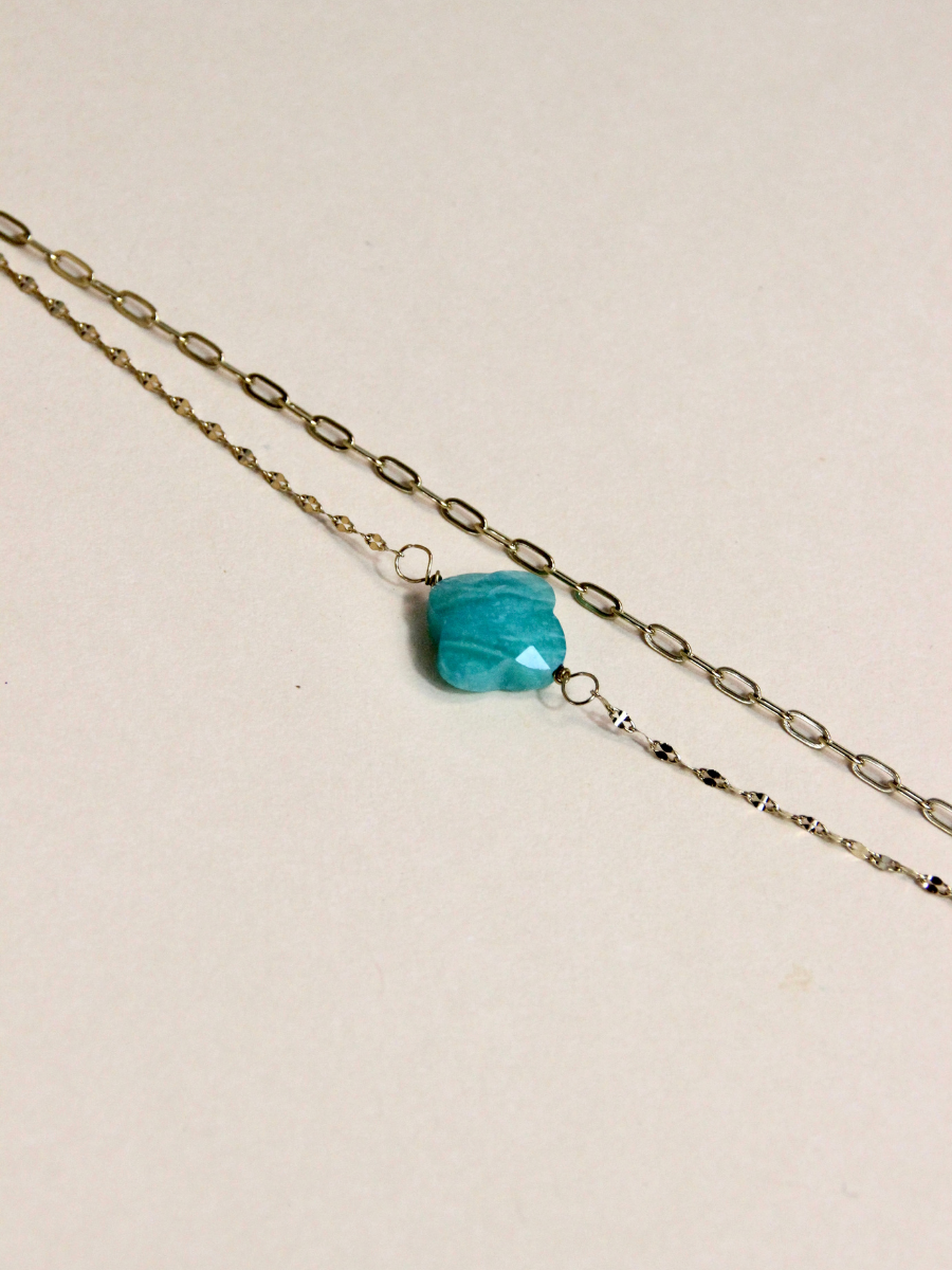 Selena bracelet - boho chic double clover charm chain