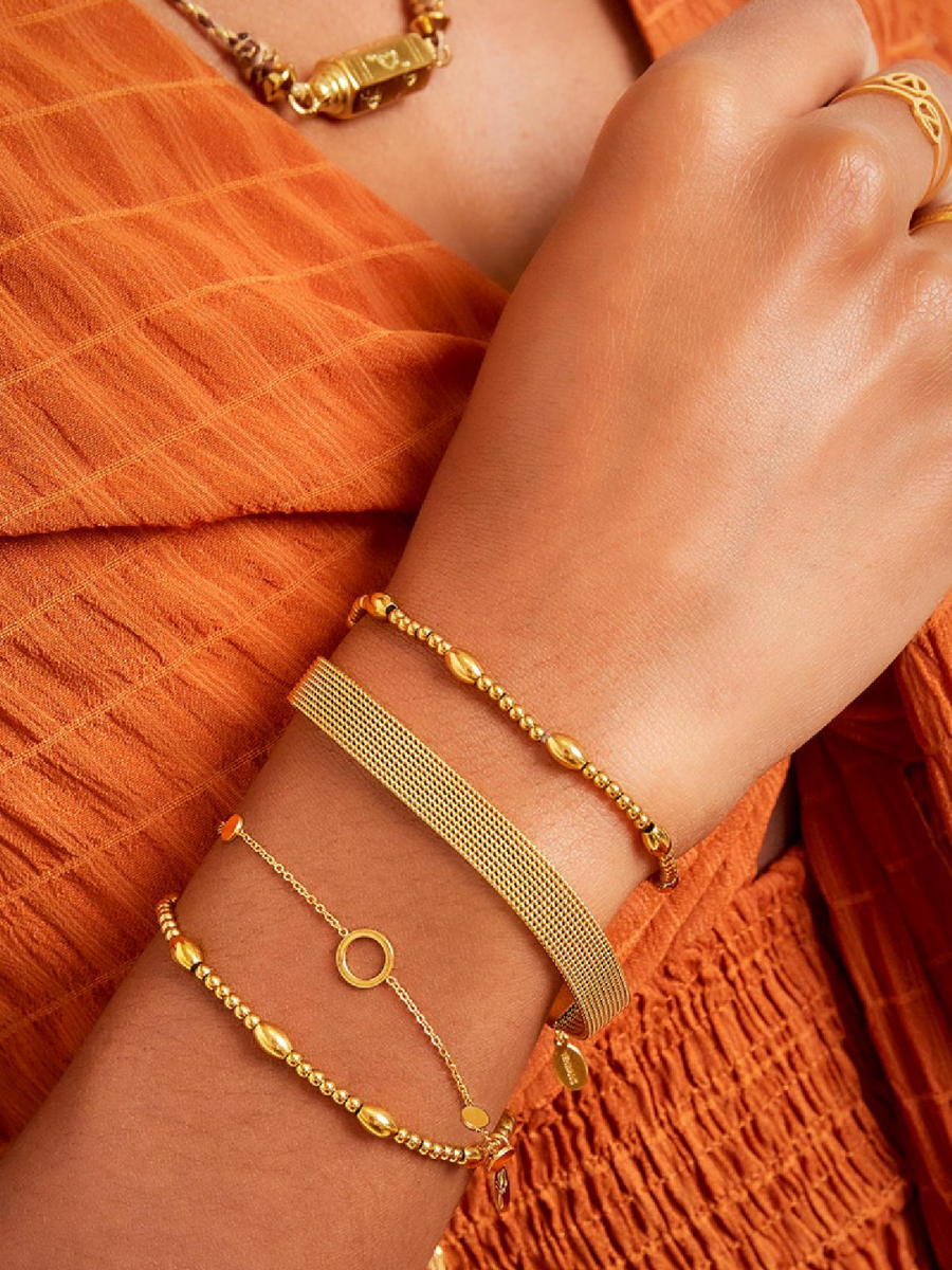 Isla bracelet - large gold mesh in stainless steel