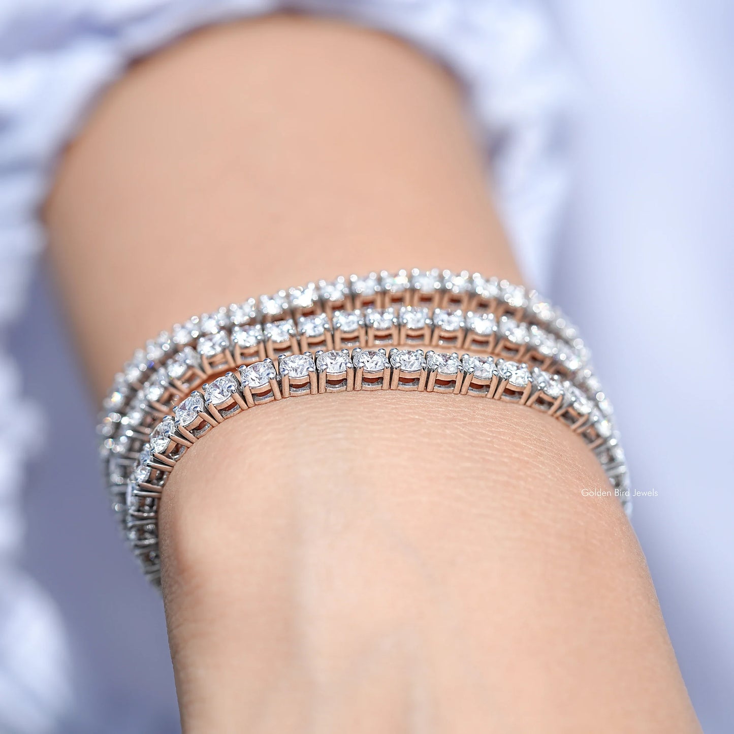 Round Cut Lab Grown Diamond Tennis Bracelet