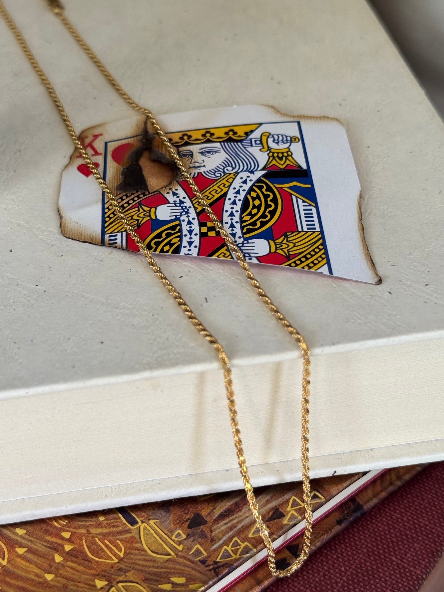 Estate 14k Diamond Cut Yellow Gold Rope Chain