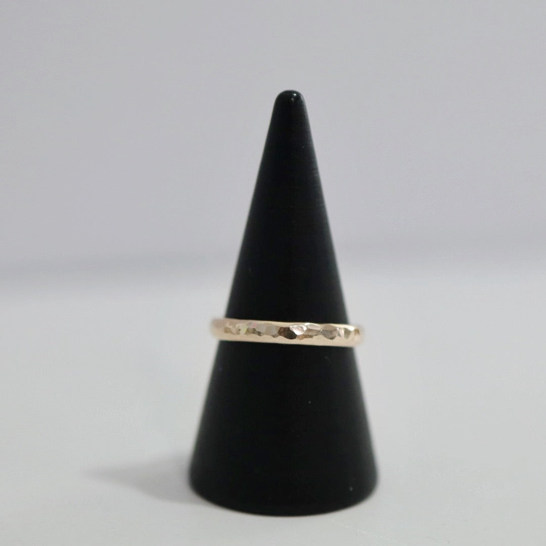 Thick Hammered Stacking Ring - Choose Your Metal - Sterling Silver or 14 Karat Gold Fill