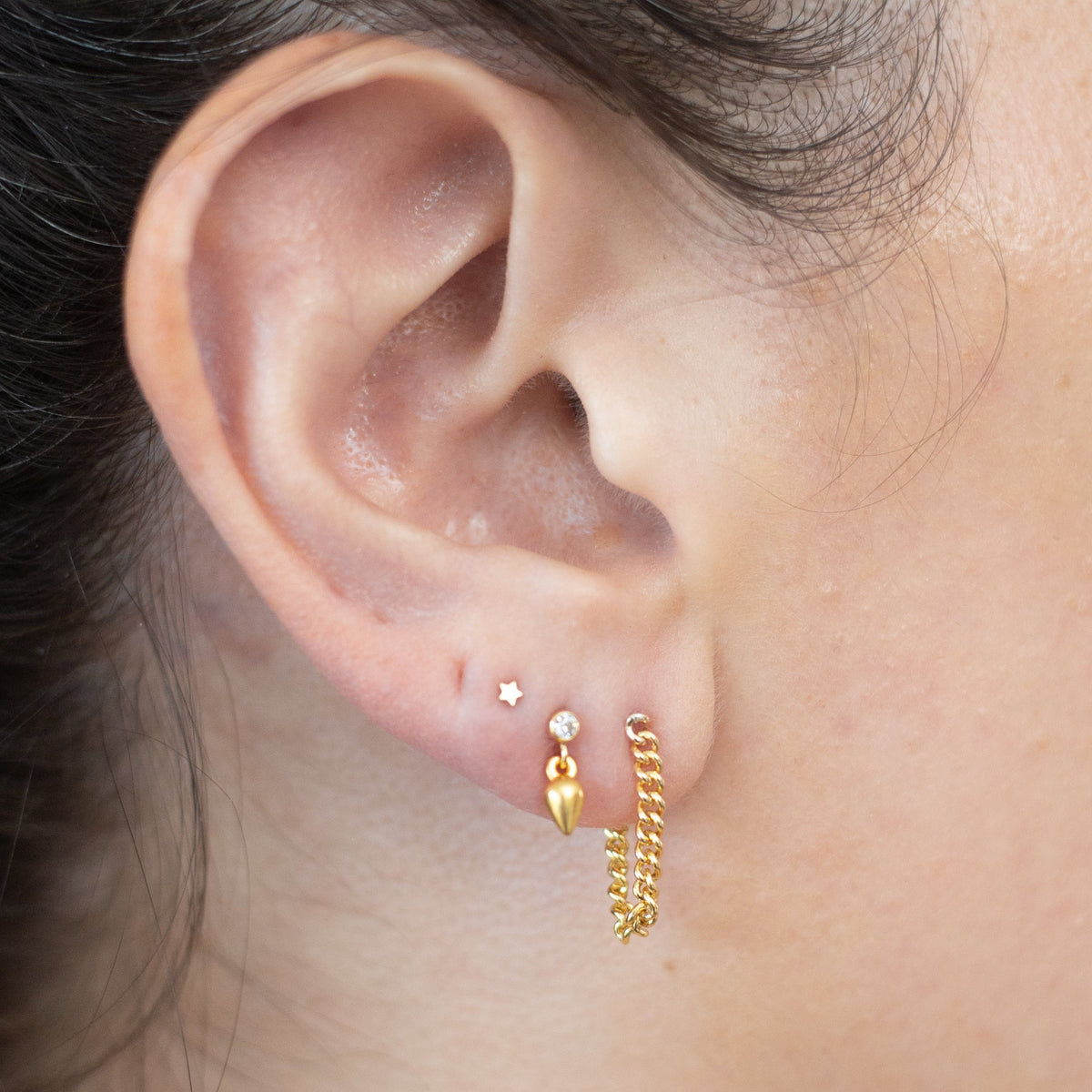 Dainty Curb Chain Drop Earrings - CHoose Your Metal - Sterling Silver or Gold Fill