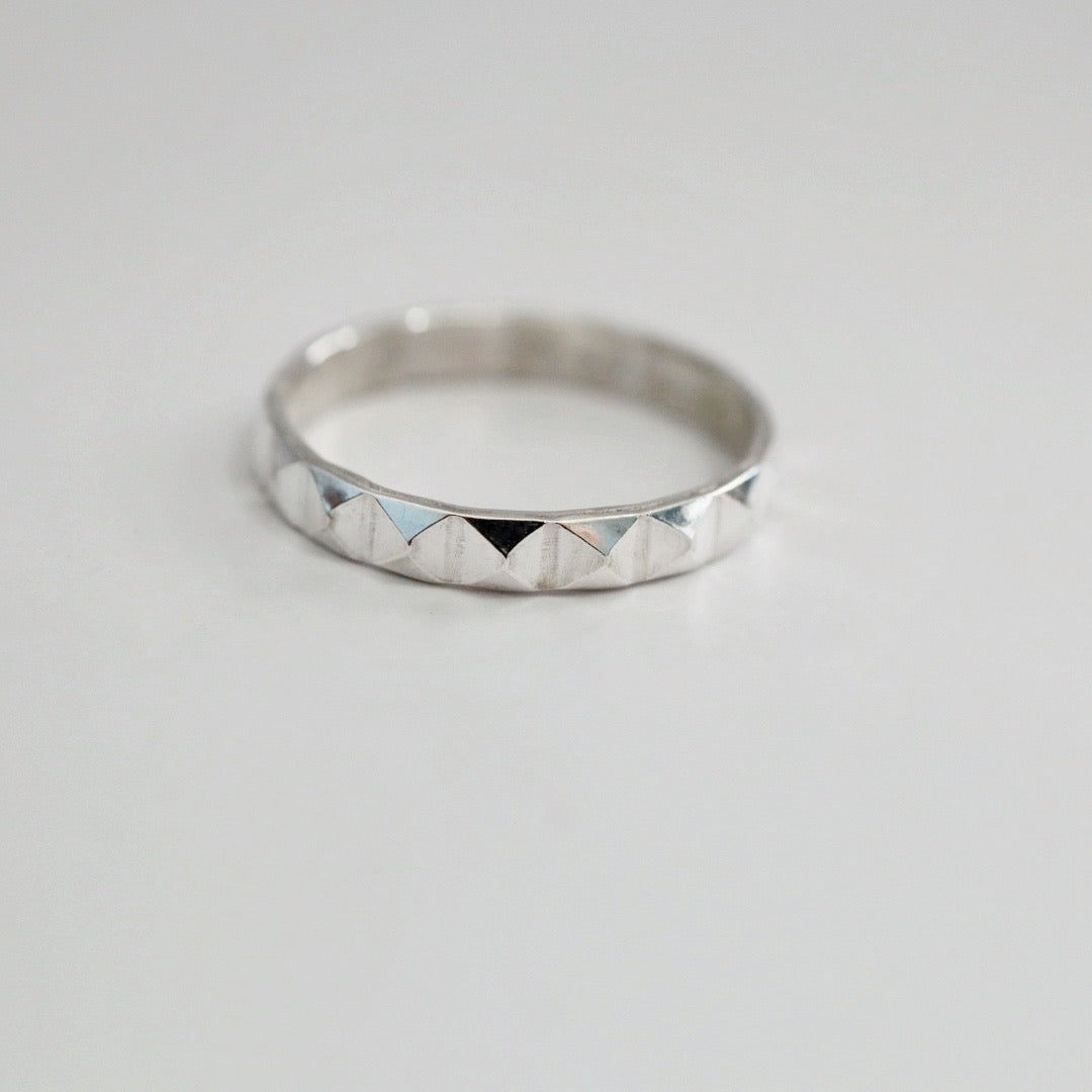 Bold Pyramid Stacking Ring - Choose your Metal - Sterling Silver or 14 Karat Yellow Gold Fill