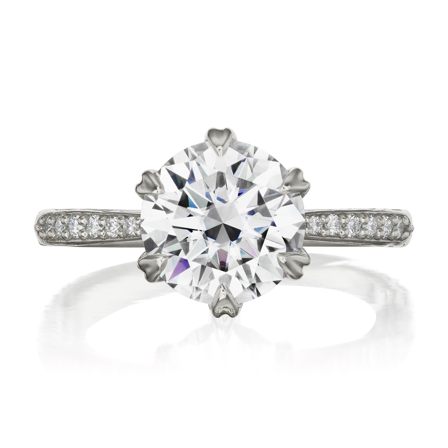 ・CAMILLE・Lab-Grown Diamond Center, Twig Textured Diamond Band (2ct Center)