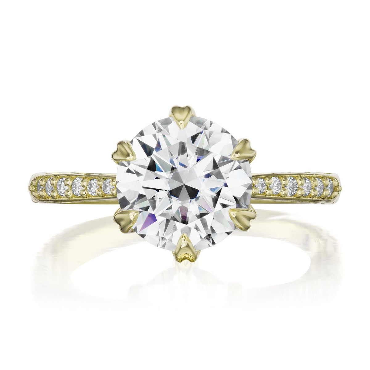 ・CAMILLE・Lab-Grown Diamond Center, Twig Textured Diamond Band (2ct Center)