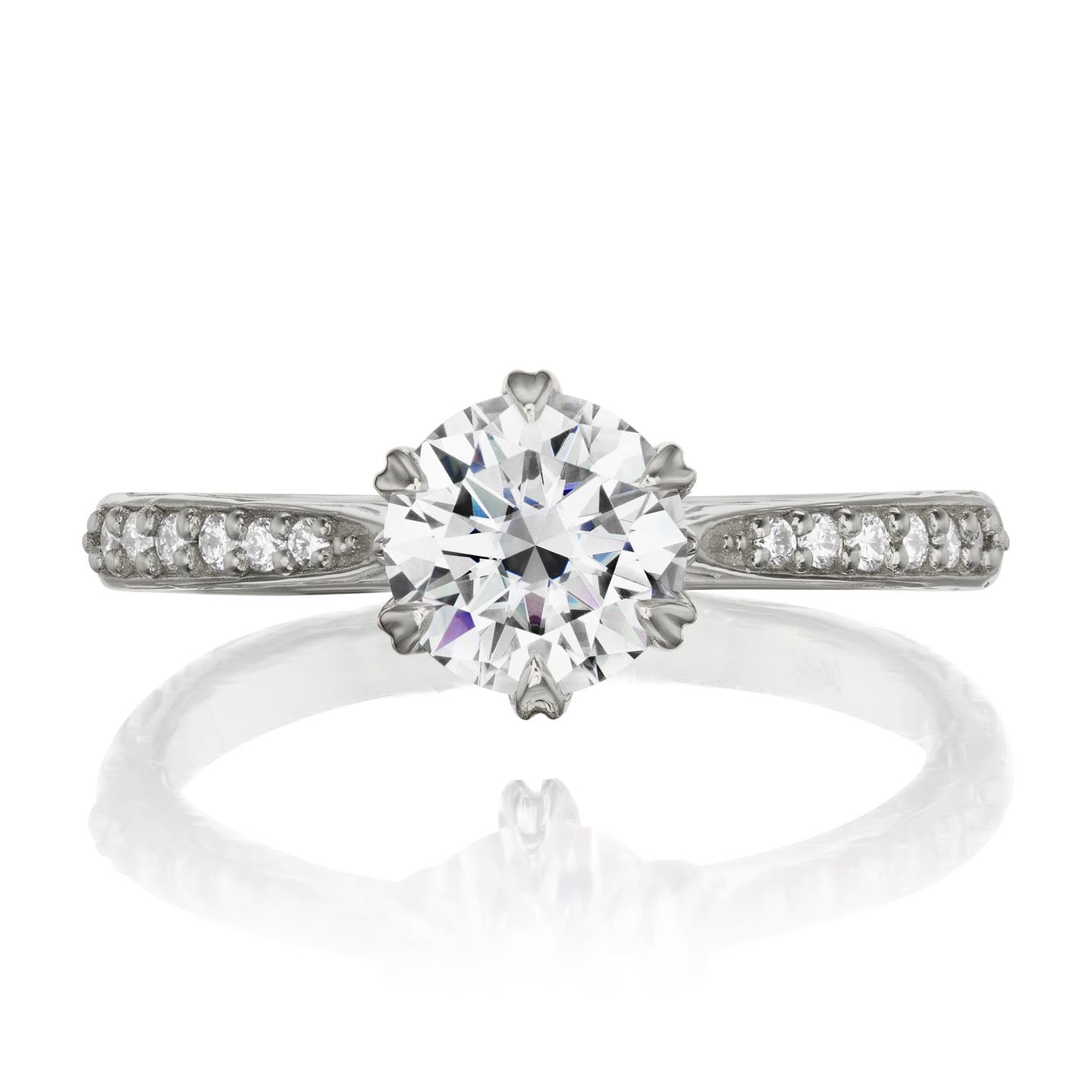 ・CAMILLE・Moissanite Center, Twig Textured Diamond Band (1ct Center)