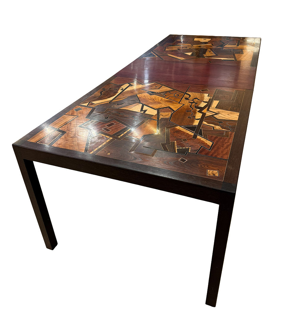 Wood Inlay Dining Table by Chris Cantwell