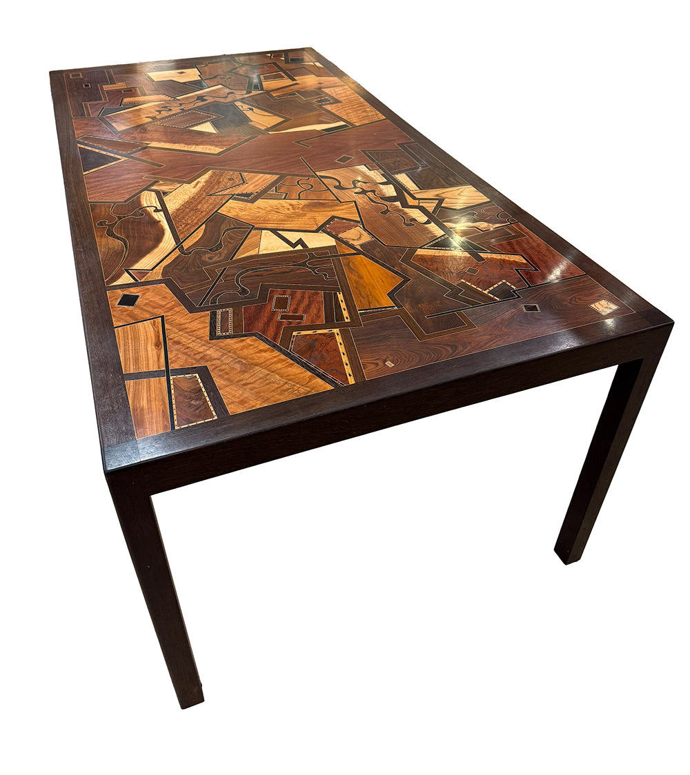 Wood Inlay Dining Table by Chris Cantwell