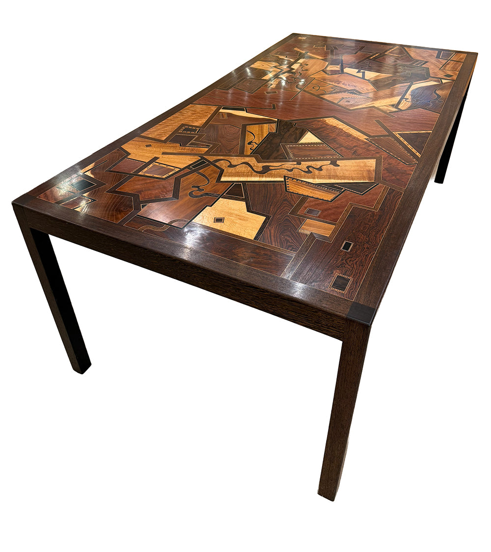 Wood Inlay Dining Table by Chris Cantwell