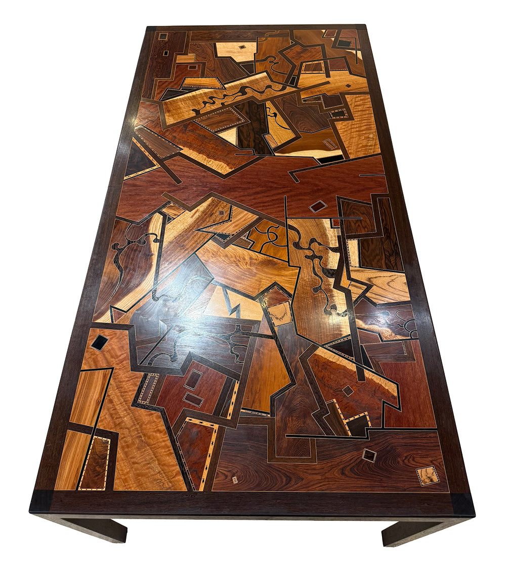 Wood Inlay Dining Table by Chris Cantwell