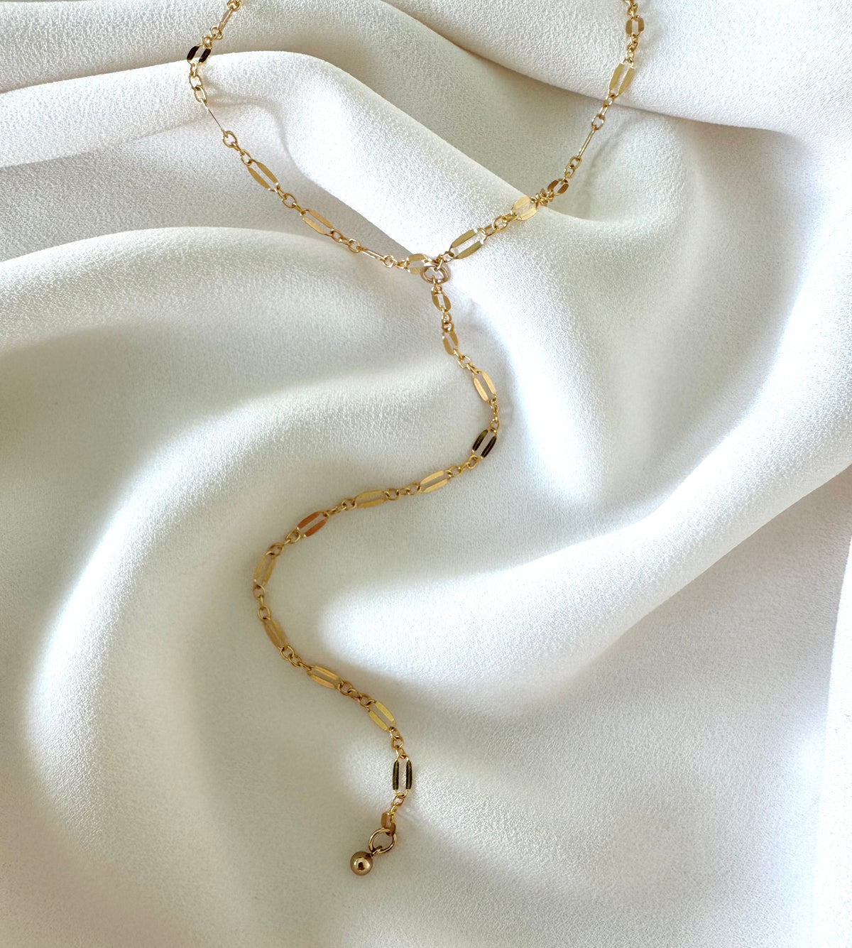Gold Filled Dainty Lariat Y Necklace - Minimalist Jewelry for Women