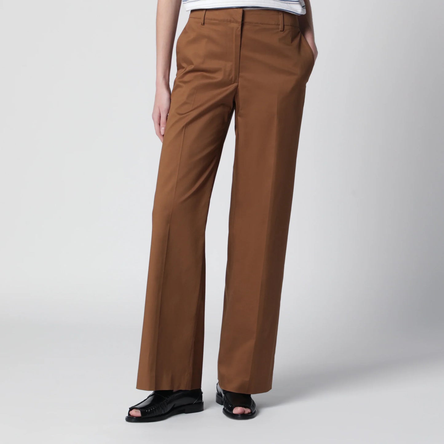 PT Torino - Francoise beige cotton-blend trousers