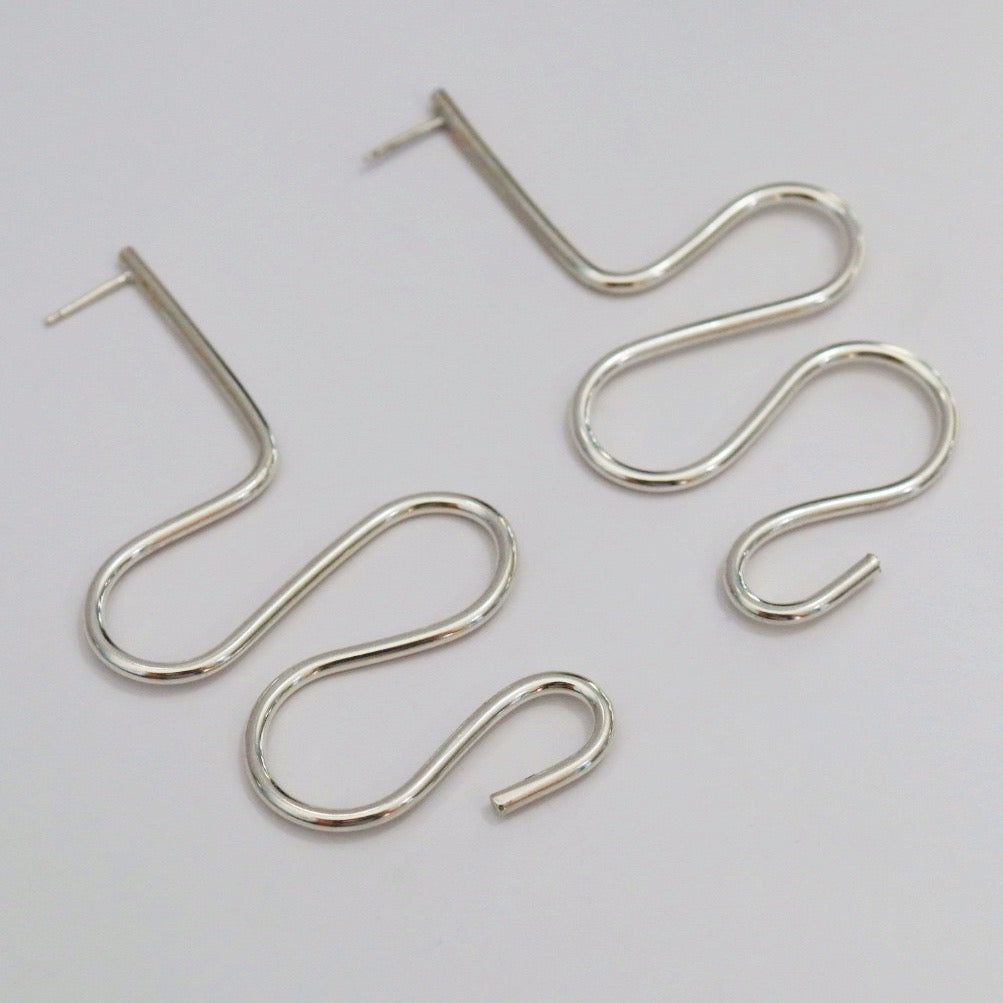 Squiggle Drop Statement Earrings - Choose your Metal / Silver READY TO SHIP