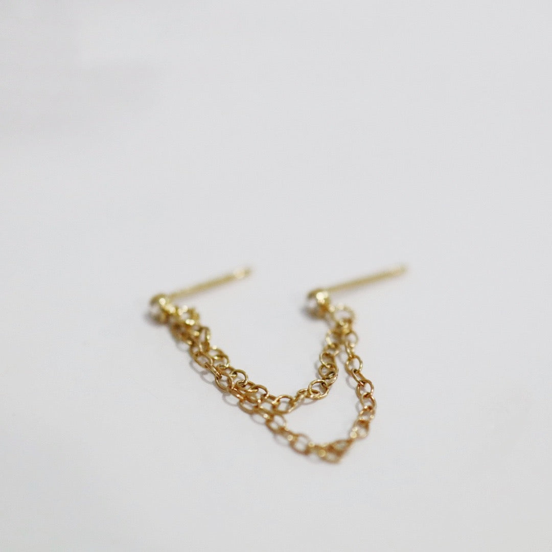 Cubic Zirconia Gemstone Stud Earring in Gold Fill / SINGLE EARRING / READY TO SHIP