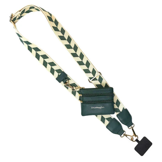 Clip & Go Strap With Zippered Pouch Chevron