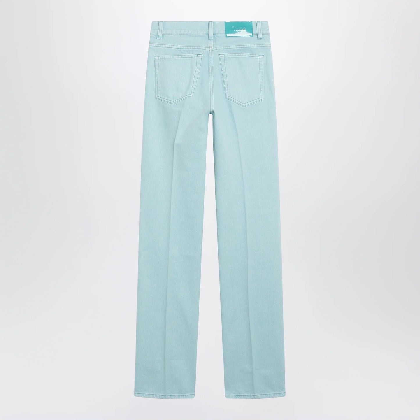 Chloé - Straight jeans in turquoise organic cotton denim
