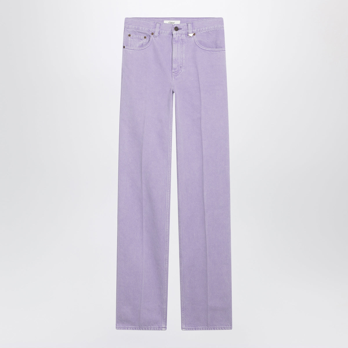 Chloé - Straight jeans in lavender organic cotton denim