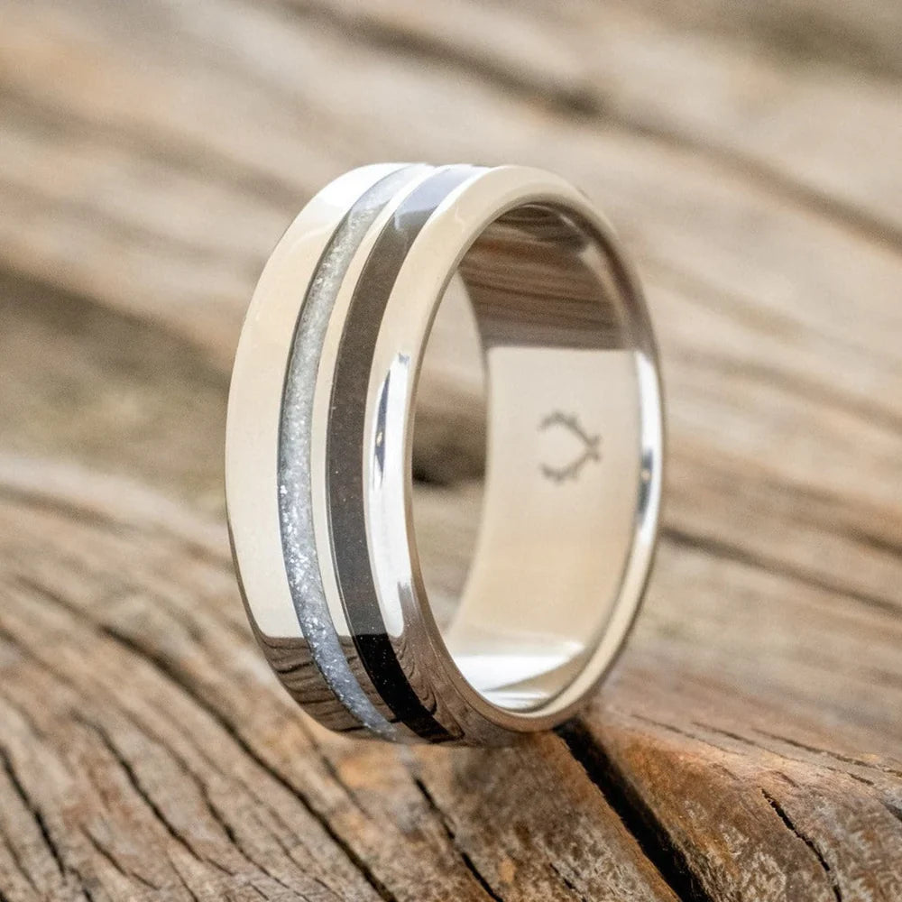 "Cosmo" - Diamond Dust & Coffee Wedding Band - Titanium (8mm) - Size 8