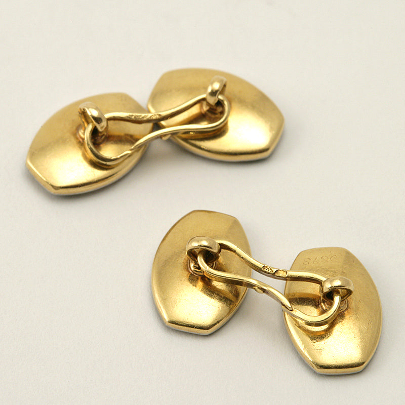 Coral and Onyx Double-Sided Cuff Links