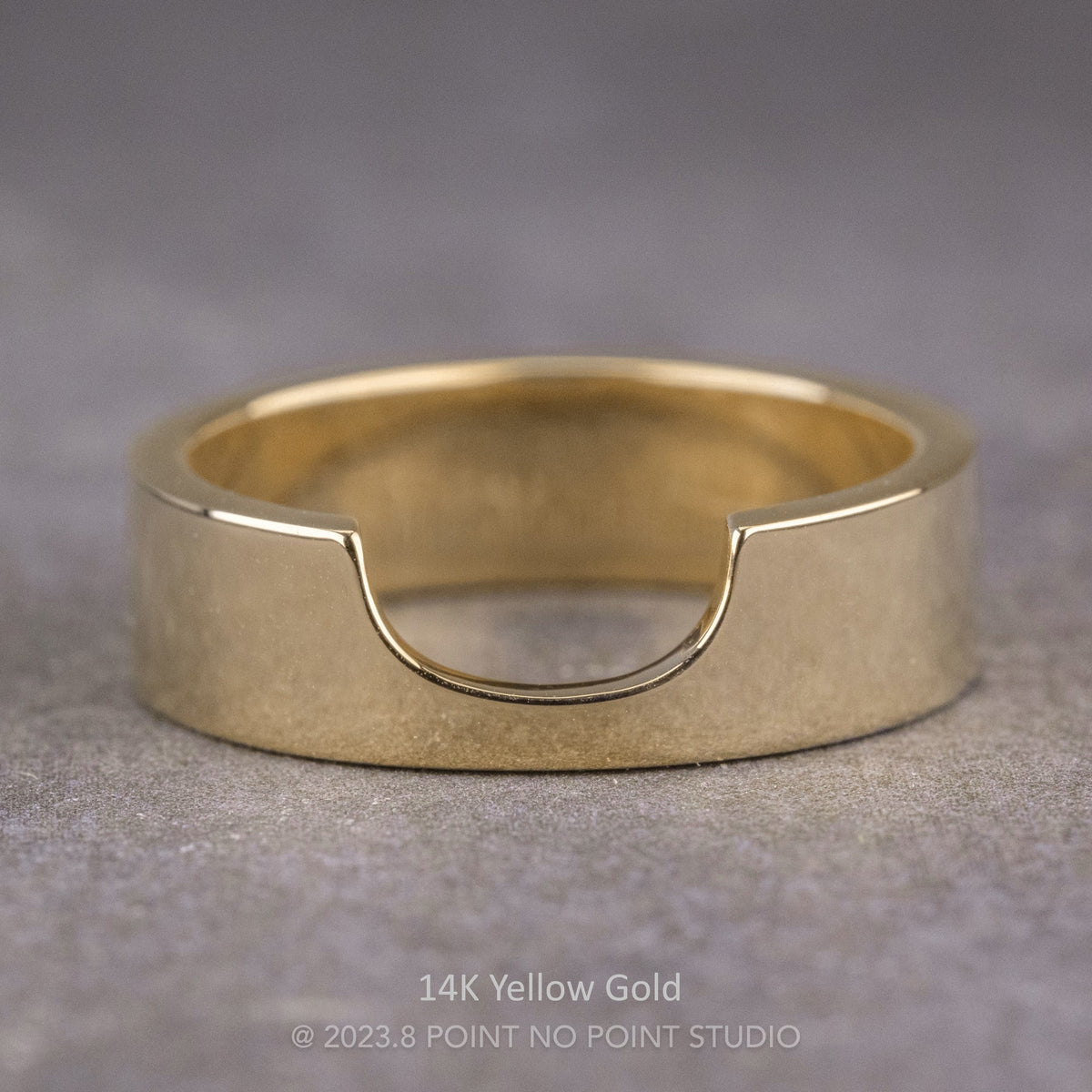 Ellipse Setting Wedding Ring, 6mm Polished