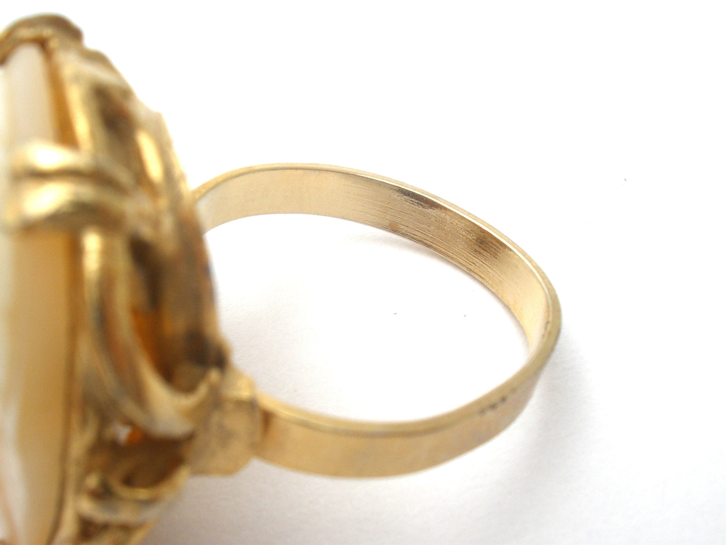 Carved Shell Cameo Ring Adjustable Size