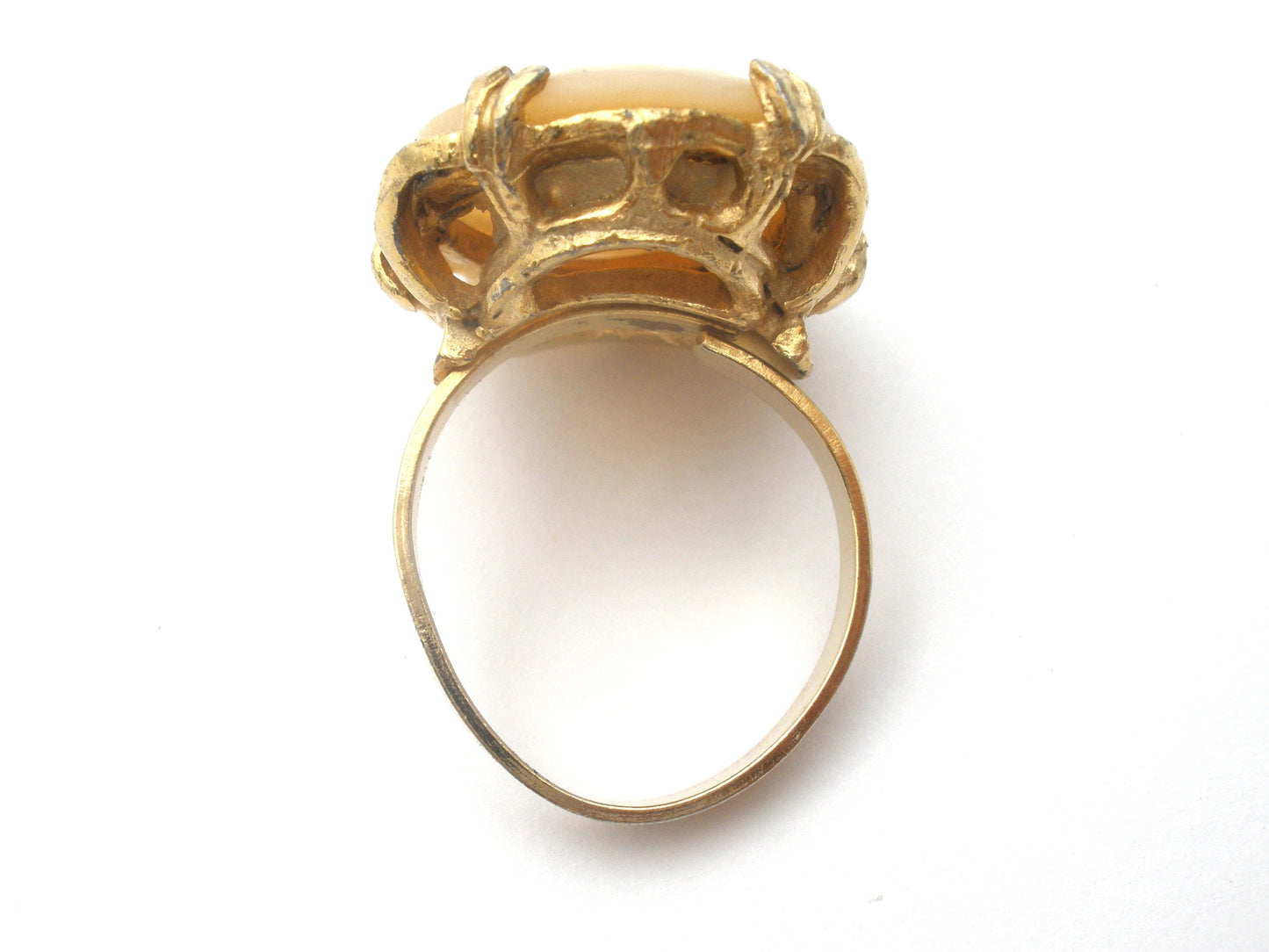 Carved Shell Cameo Ring Adjustable Size