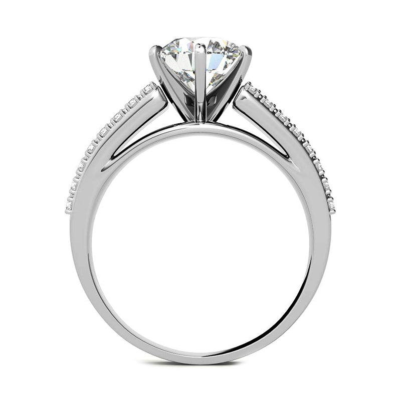 Cathedral Celtic Moissanite Wide Band Engagement Ring