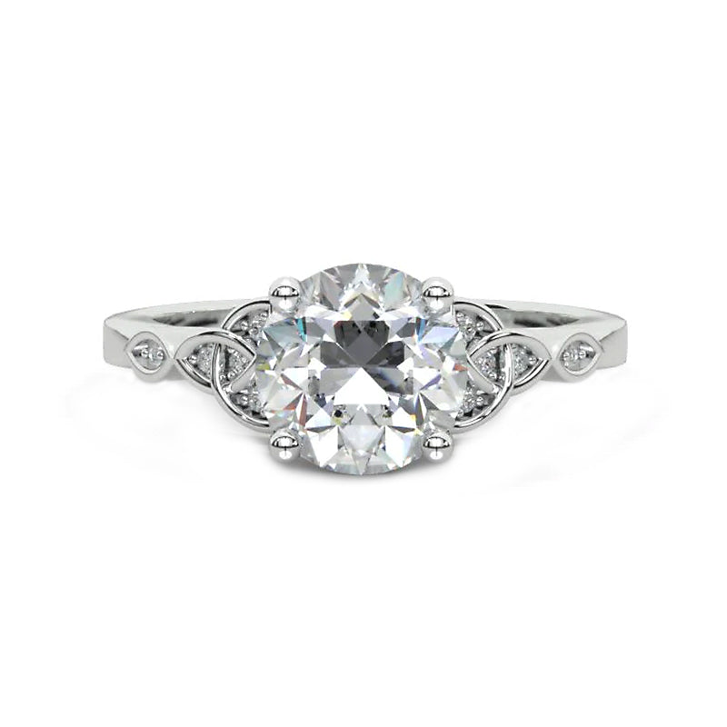 Celtic Love Knot Moissanite Accents Engagement Ring