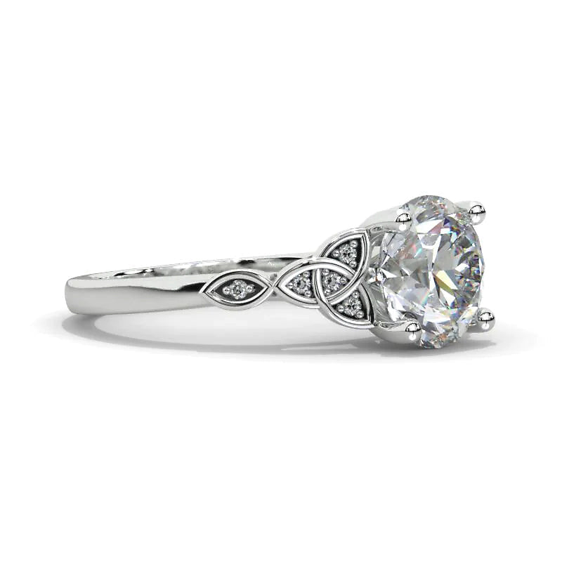Celtic Love Knot Moissanite Accents Engagement Ring