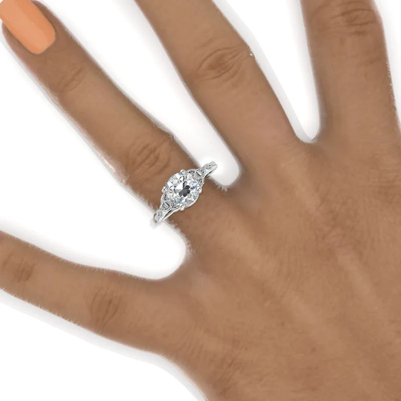 Celtic Love Knot Moissanite Accents Engagement Ring