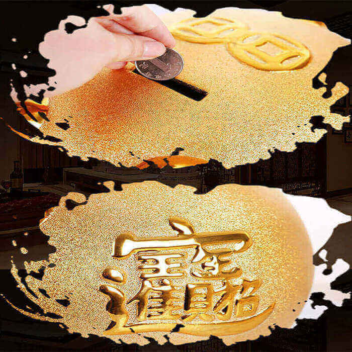 Ceramic Gold Chinese Piggy Bank