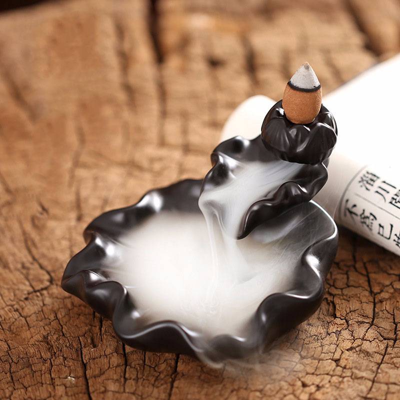 Ceramic Lotus Backflow Incense Burner