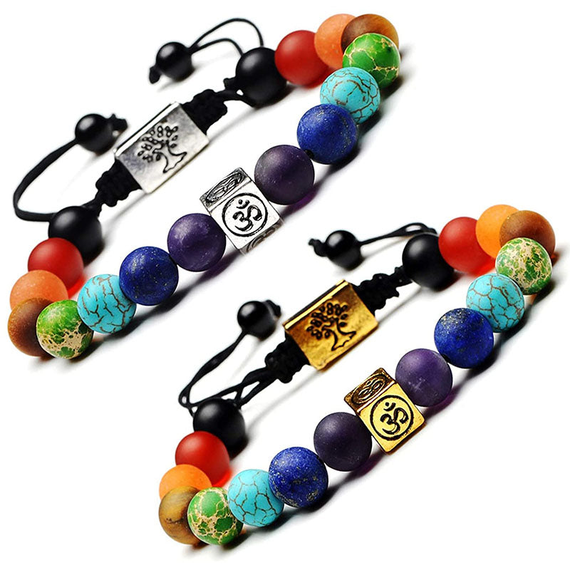 7 Chakra Tree of Life & Om Charm Bracelet