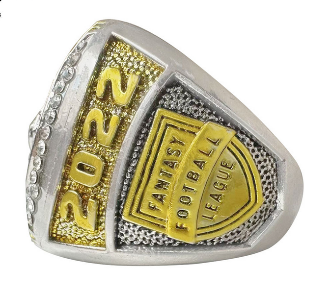 2022 FFL Fantasy Football League Championship Ring, Fantasy Football Winner Trophy Ring