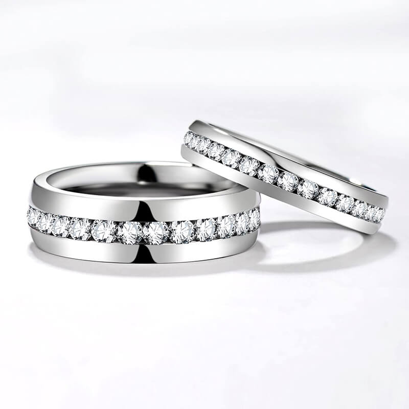 Channel Set Moissanite Eternity Wedding Band