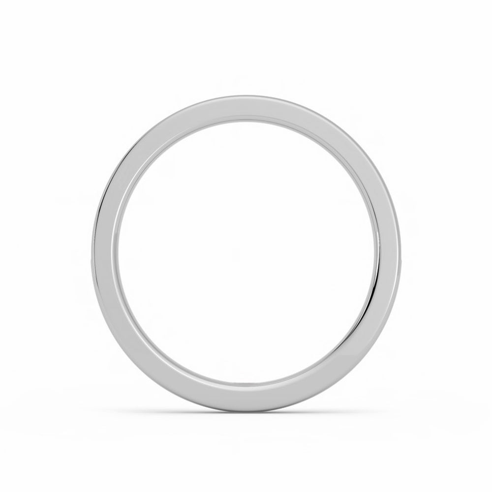 Channel Set Princess Moissanite Half Eternity Wedding Band Ring In Sterling Silver
