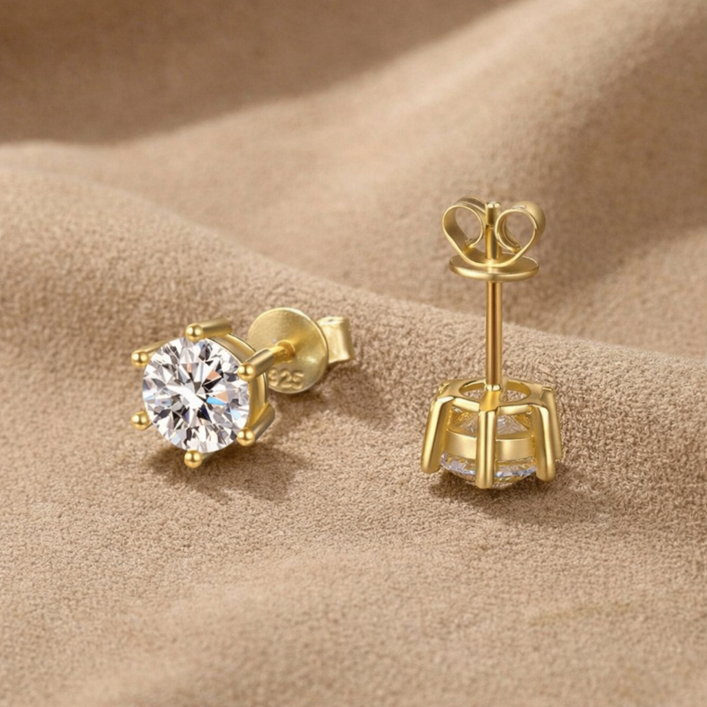 Solarii Classic 6-Prong Round Cut Stud Earrings