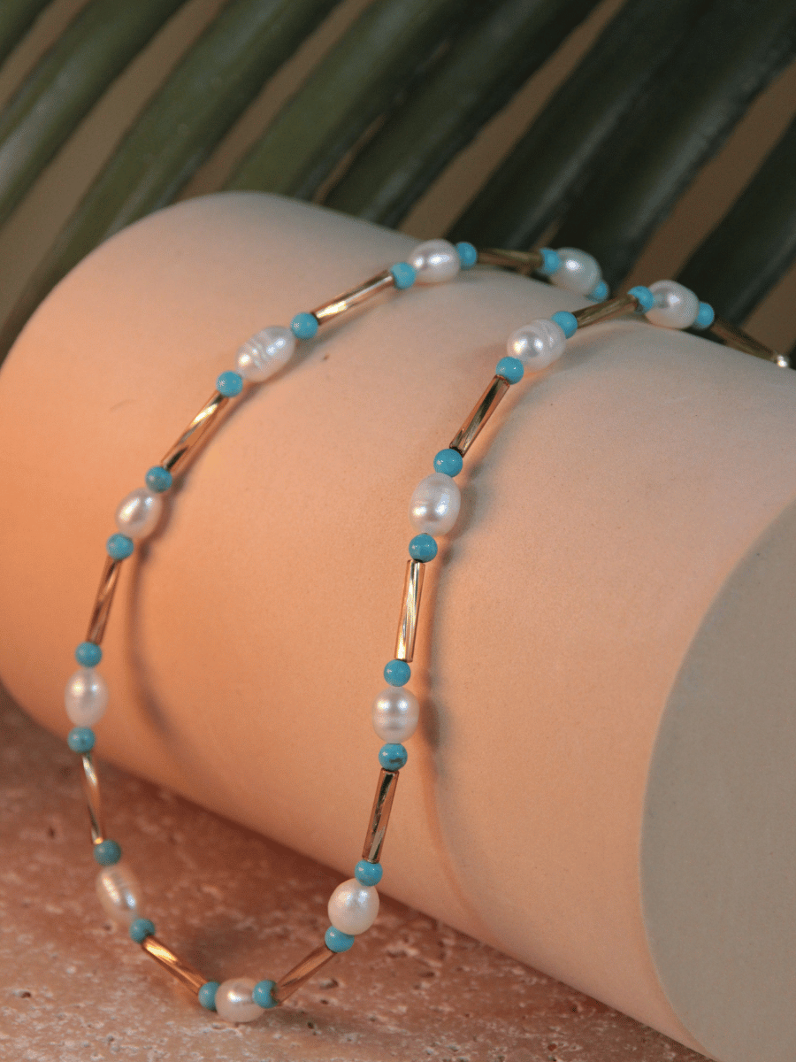 MEDUSA choker - Turquoise mother-of-pearl