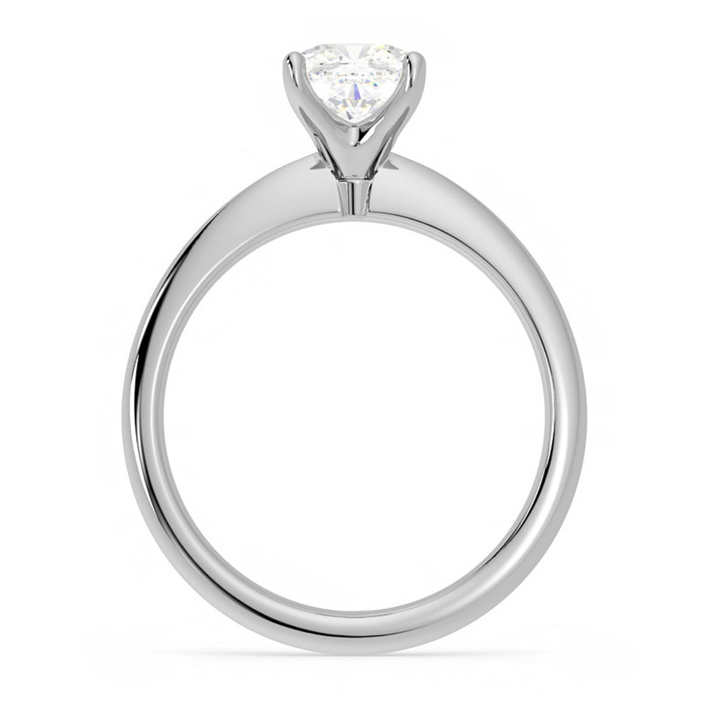 Classic Solitaire Cushion Moissanite Four Prong Polish Engagement Ring