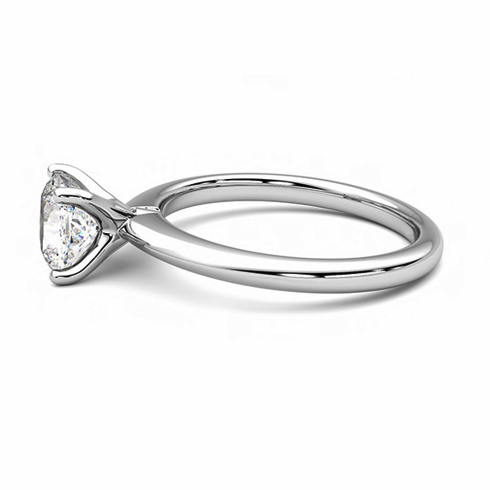 Classic Solitaire Cushion Moissanite Four Prong Polish Engagement Ring