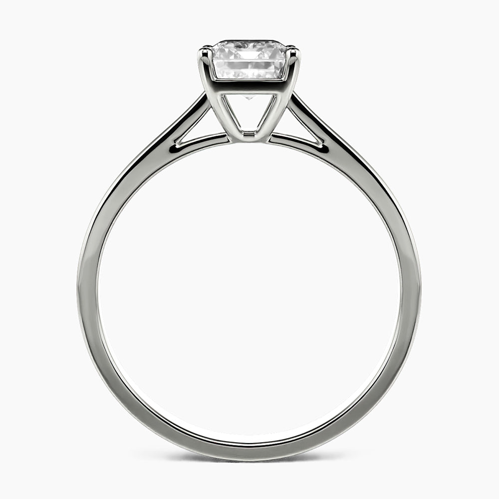Classic Solitaire Emerald-Cut Moissanite Polish Engagement Ring