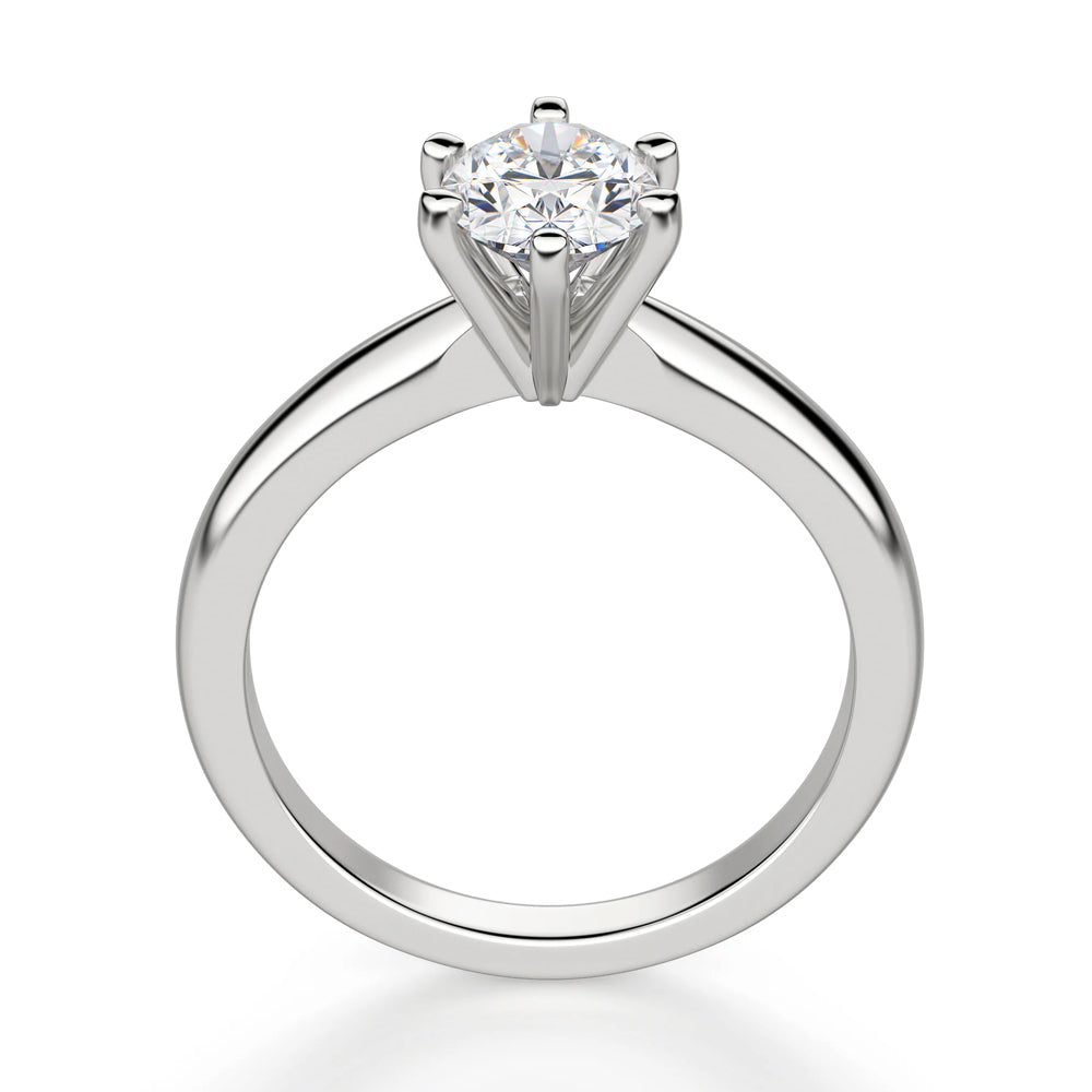Classic Solitaire Oval Moissanite Six Prong Engagement Ring