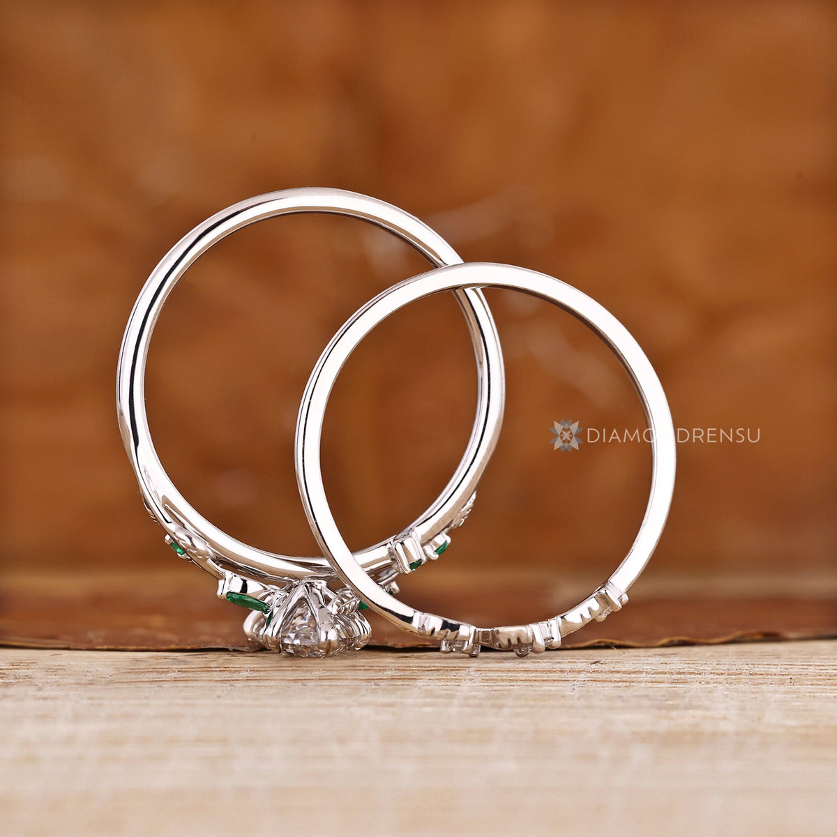 Dutch Marquise Diamond Band Wedding Ring with Cluster Setting