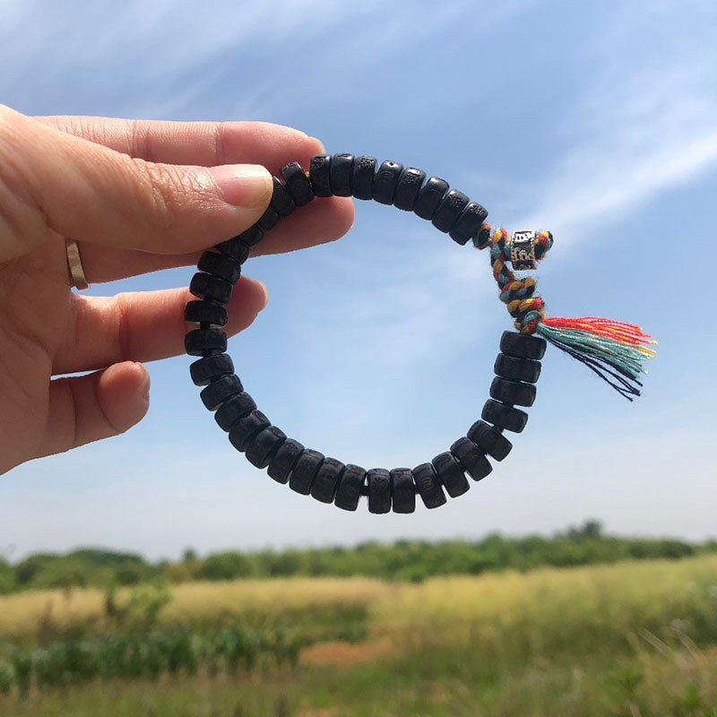 Coconut Shell Beads Om Mani Padme Hum Bracelet