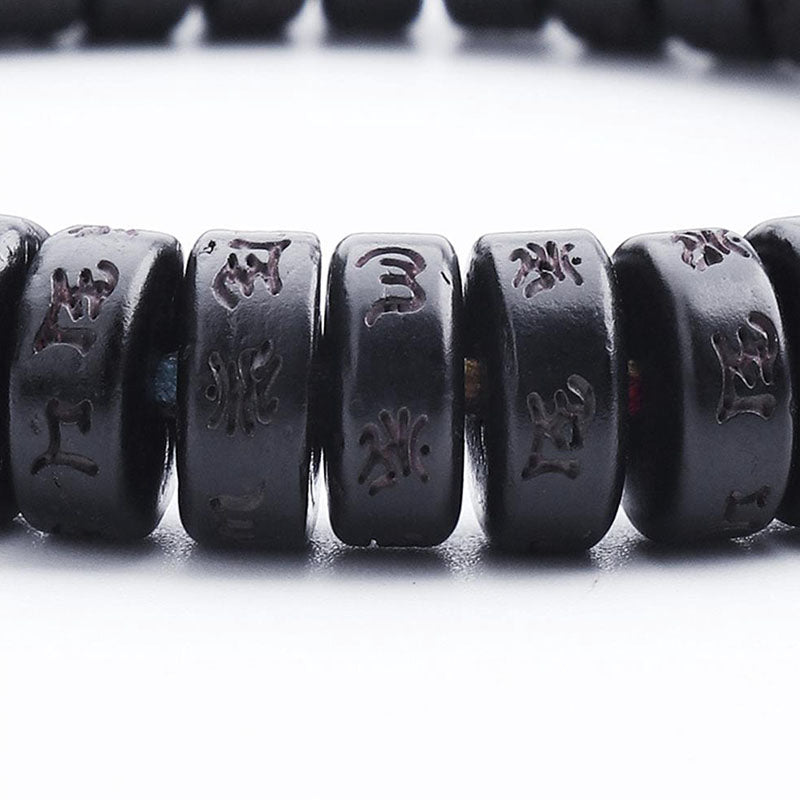 Coconut Shell Beads Om Mani Padme Hum Bracelet