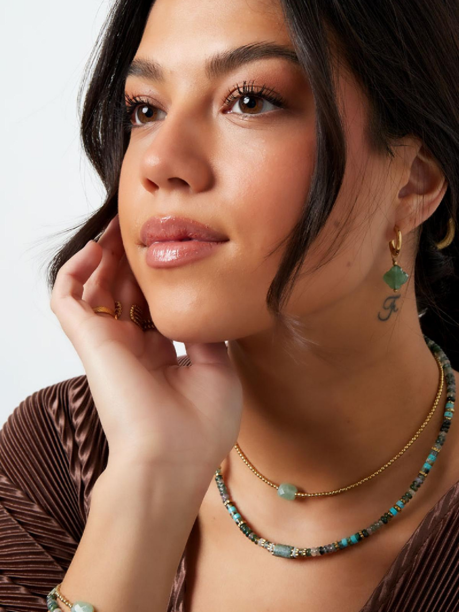 Dalle necklace - boho chic natural stone jewelry