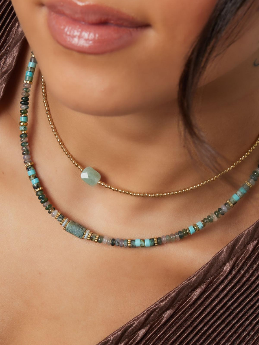 Dalle necklace - boho chic natural stone jewelry