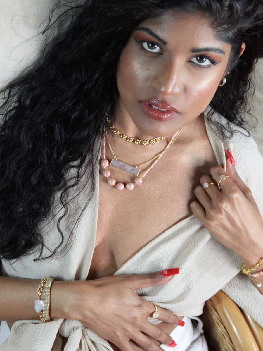 MEG Bar necklace - Semi-precious stone bar pendant