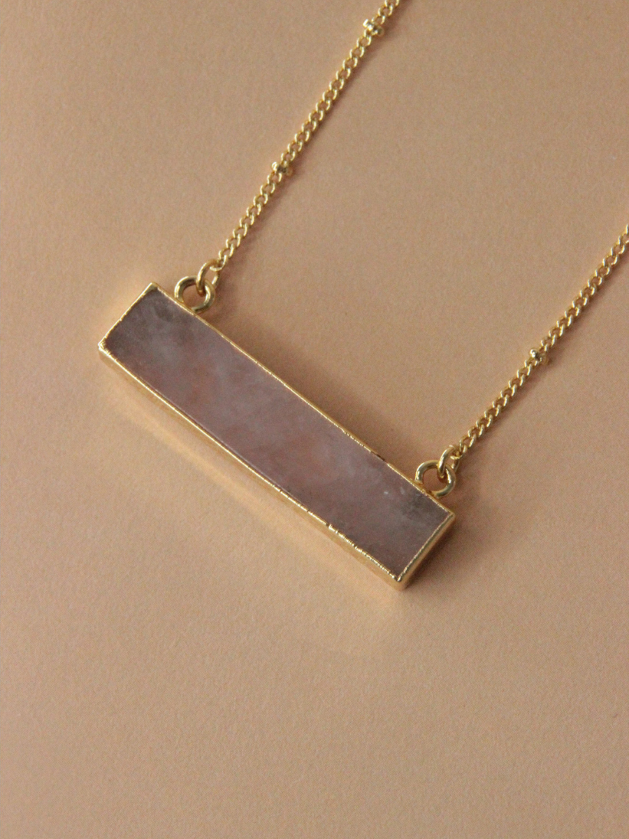 MEG Bar necklace - Semi-precious stone bar pendant